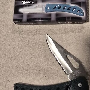 Precision Blue and Black Folding Knife